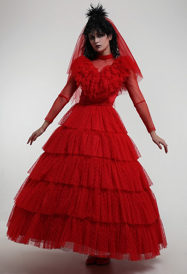 Lydia Red Gothic Wedding Dress / Beetle Juice Lydia Costume / - Etsy