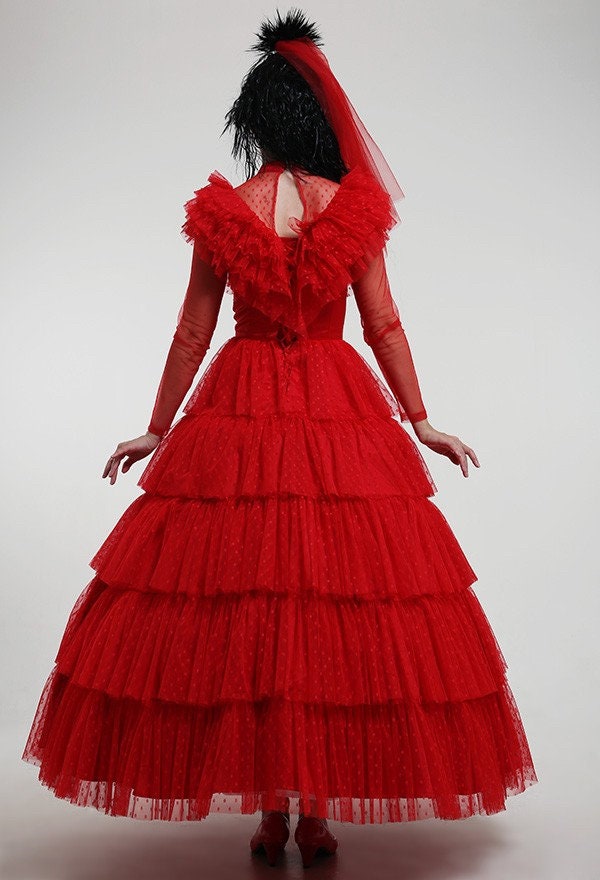 Lydia Red Gothic Wedding Dress / Beetle Juice Lydia Costume / - Etsy