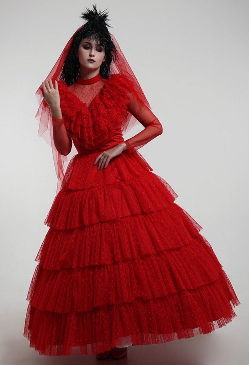Lydia Red Gothic Wedding Dress / Beetle Juice Lydia Costume / - Etsy