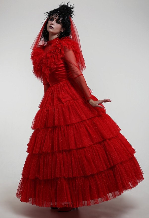 Lydia Red Gothic Wedding Dress / Beetle Juice Lydia Costume / - Etsy