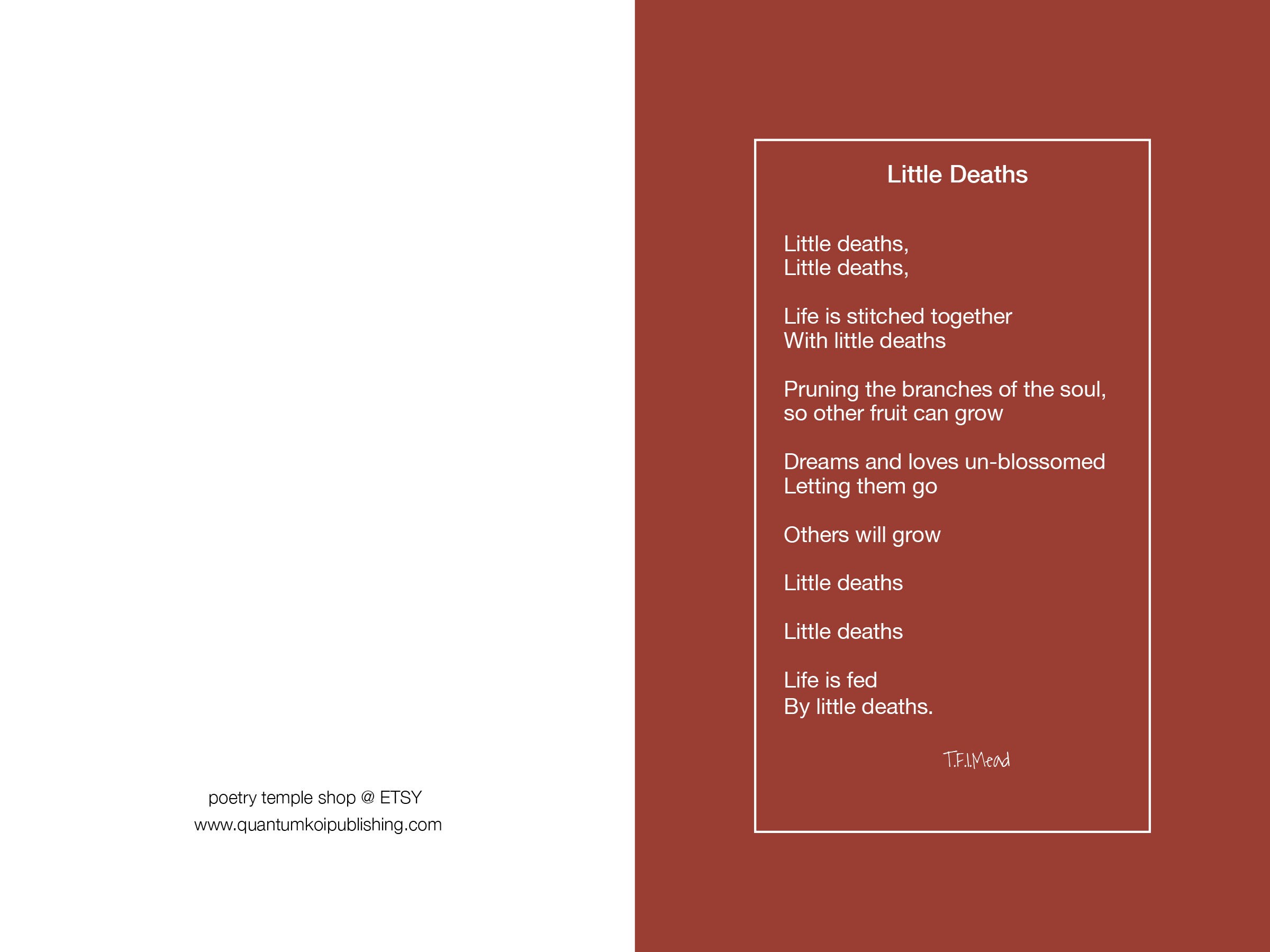 Little Deaths Poem Poetry Inspiration Printable Wall - Etsy UK