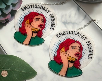 Emotionally Fragile Pop Art | Shrink Earrings