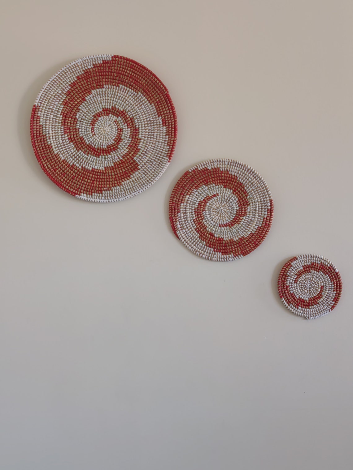 Wall Hanging Plate set Wall Décor Plates Woven Wall plates Etsy