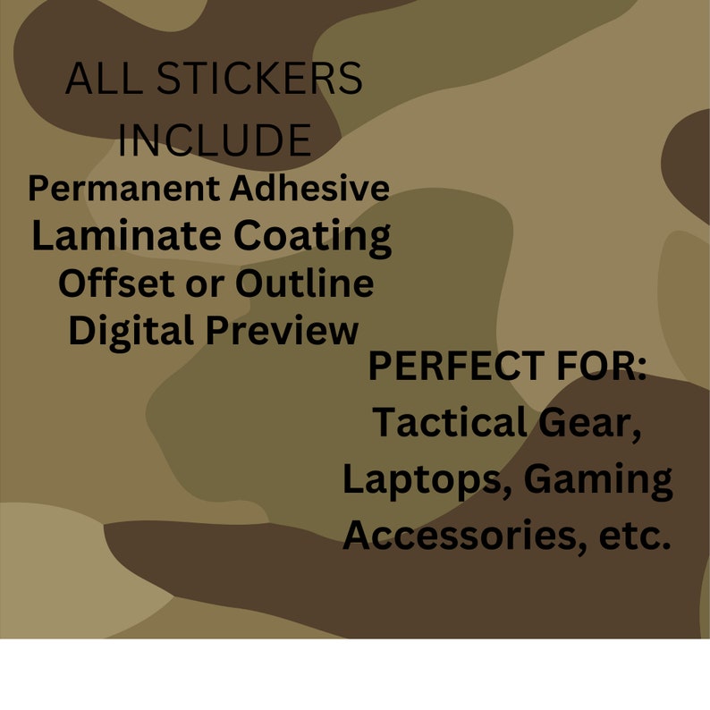 Custom Camo Stickers Camo Decals Gamer Gear Name Sticker Etsy
