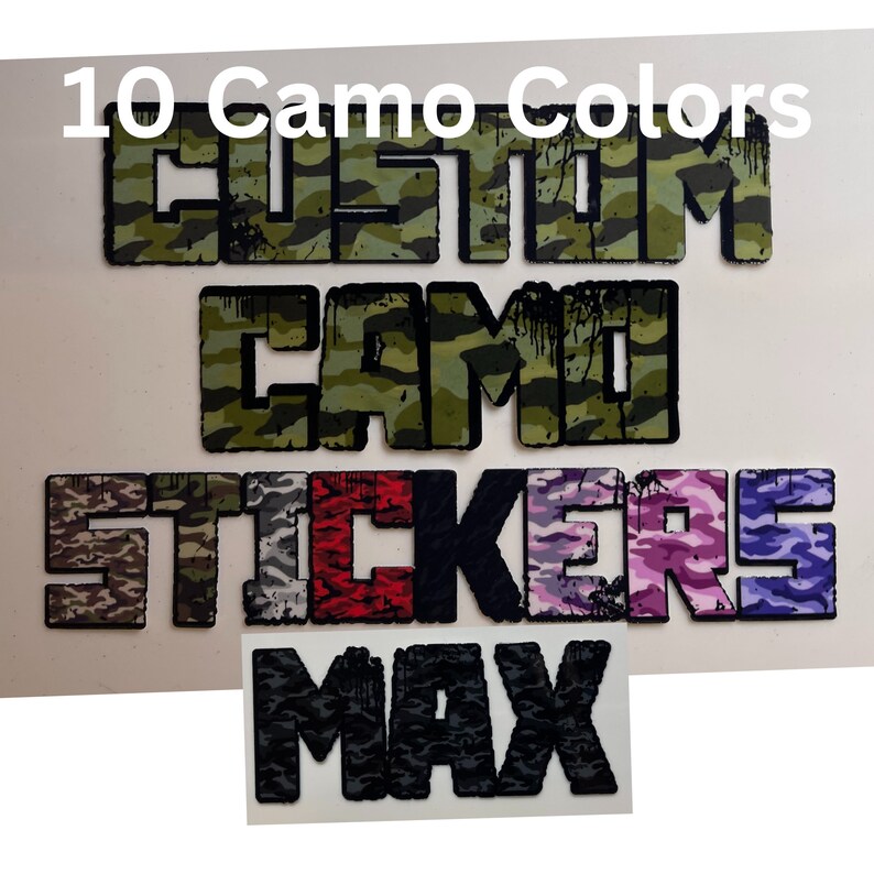 Custom Camo Stickers Camo Decals Gamer Gear Name Sticker Etsy