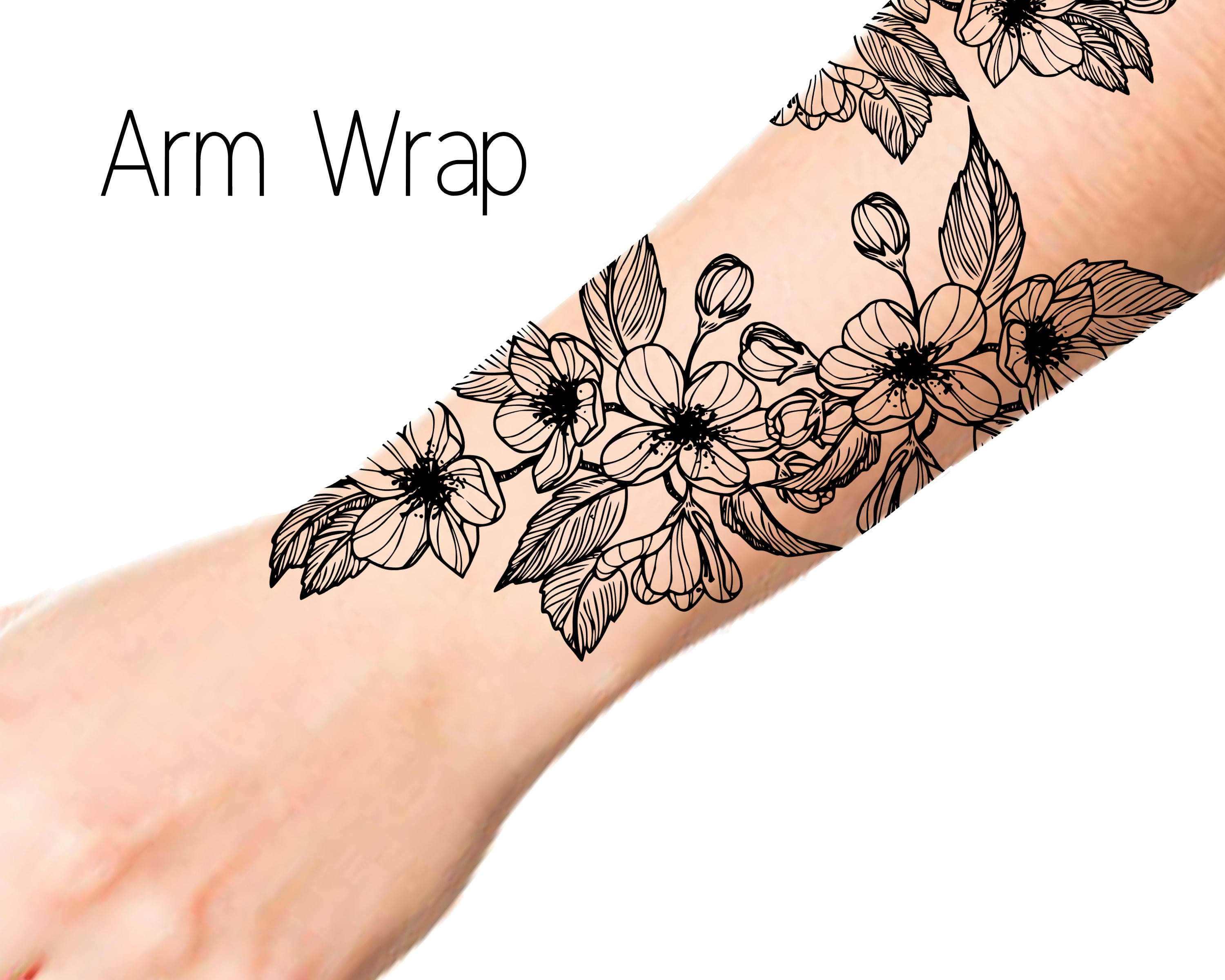 Floral Arm Wrap Tattoo Ideas