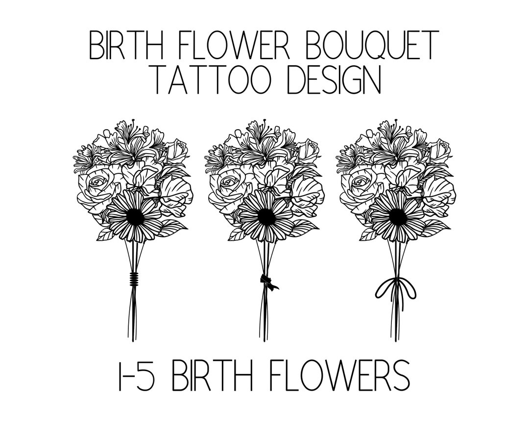 birth-flower-tattoo-design-birth-flower-bouquet-tattoo-for-etsy
