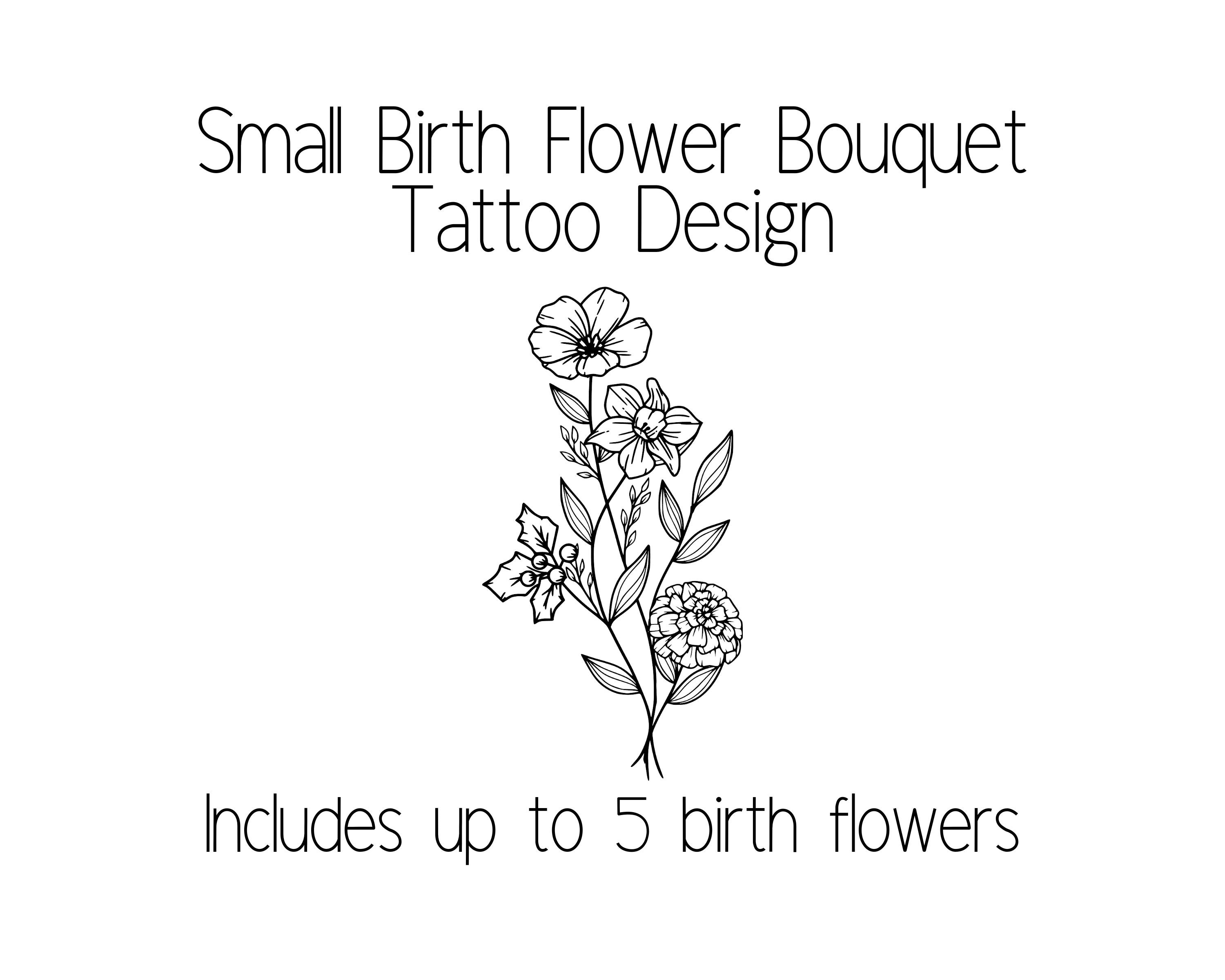 Blossom Flower Set Little Flowers Temporary Tattoos / Spring Flower Tattoos  / Dainty Floral Tattoos / Small Floral Tattoos / Linework 