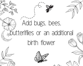 Add one small object to your birth flower tattoo design
