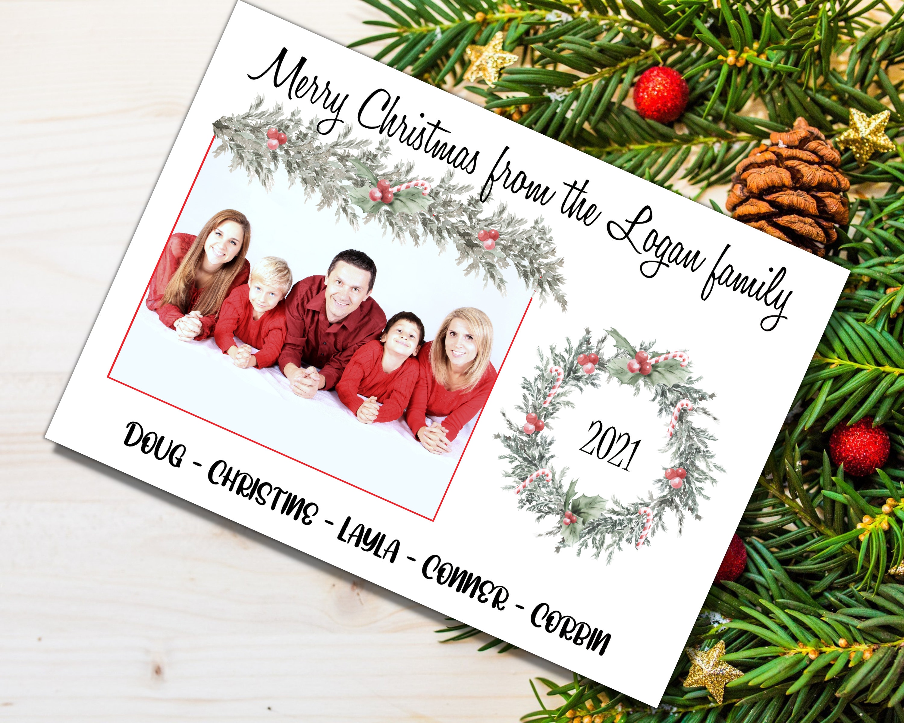 Personalized Christmas card Custom Christmas card Christmas Etsy