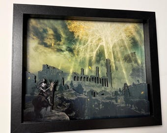 Elden Ring - Dark Souls - Erdtree - 8x10 3D Shadow Box!