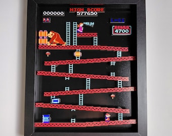Donkey Kong - ARCADE - ¡Caja de sombras 3D de 8x10!
