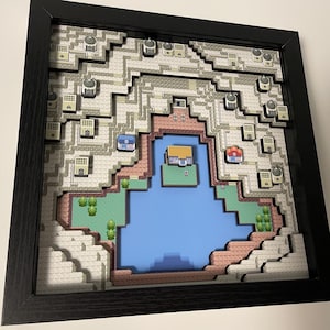 Sootopolis - Pokemon Ruby-kaart - 9 x 9" 3D-schaduwdoos!