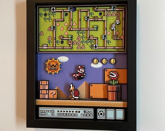 Super Mario Brothers 3 Shadowbox - ¡Tierra del desierto de NES!