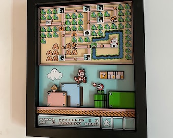 Super Mario Brothers 3 Shadowbox - NES World One - Grass Land!