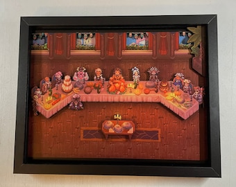 Sea of Stars - Golden Pelican Dinner - 11 x 14" 3D Shadow Box!