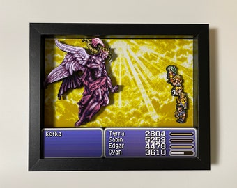 Kefka Boss Fight - Final Fantasy 6 - 8x10 3D Shadow Box!