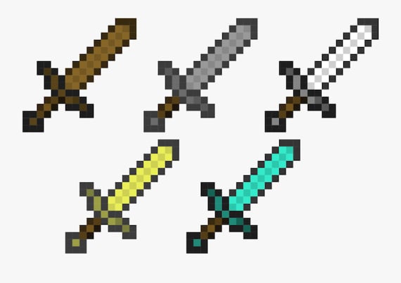 Minecraft Sword DIY Coloring Video Game Arts and Crafts 