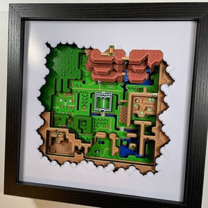 Legend of Zelda: A Link to the Past Hyrule Map The Light World 9x9 3D Shadow Box image 2