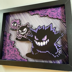 Gengar Pokemon Entwicklung - 8x10 3D Schattenbox!