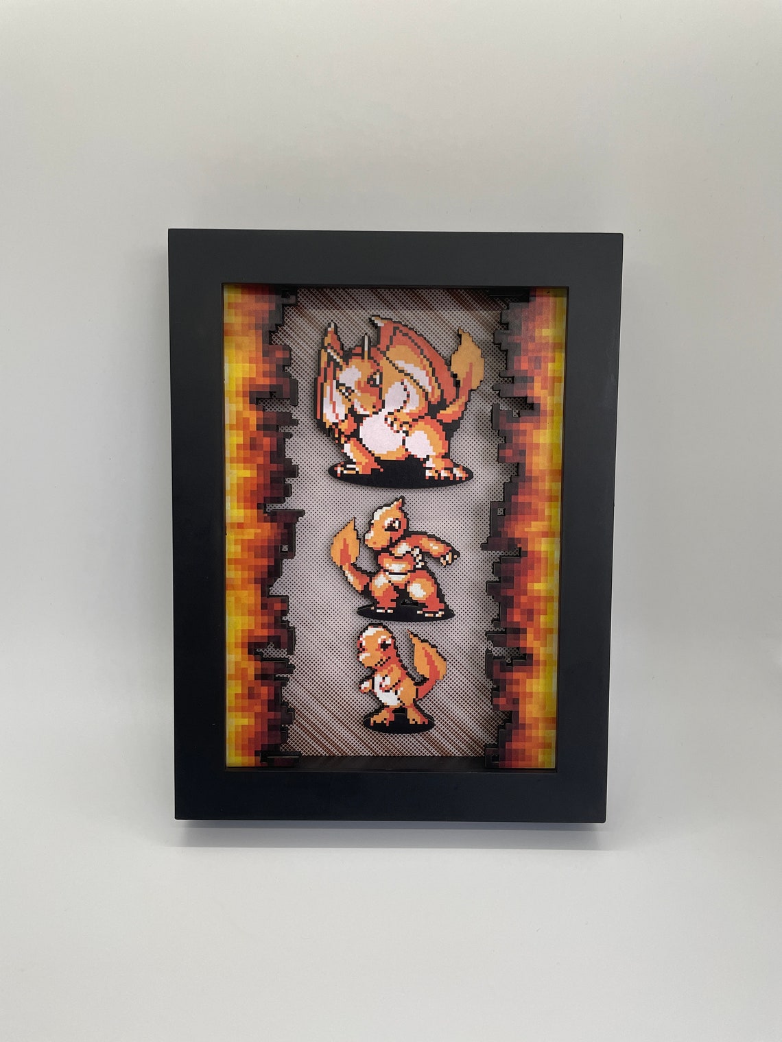 Pokemon 3D Shadow Box Gameboy Fire Starter Pokemon Etsy
