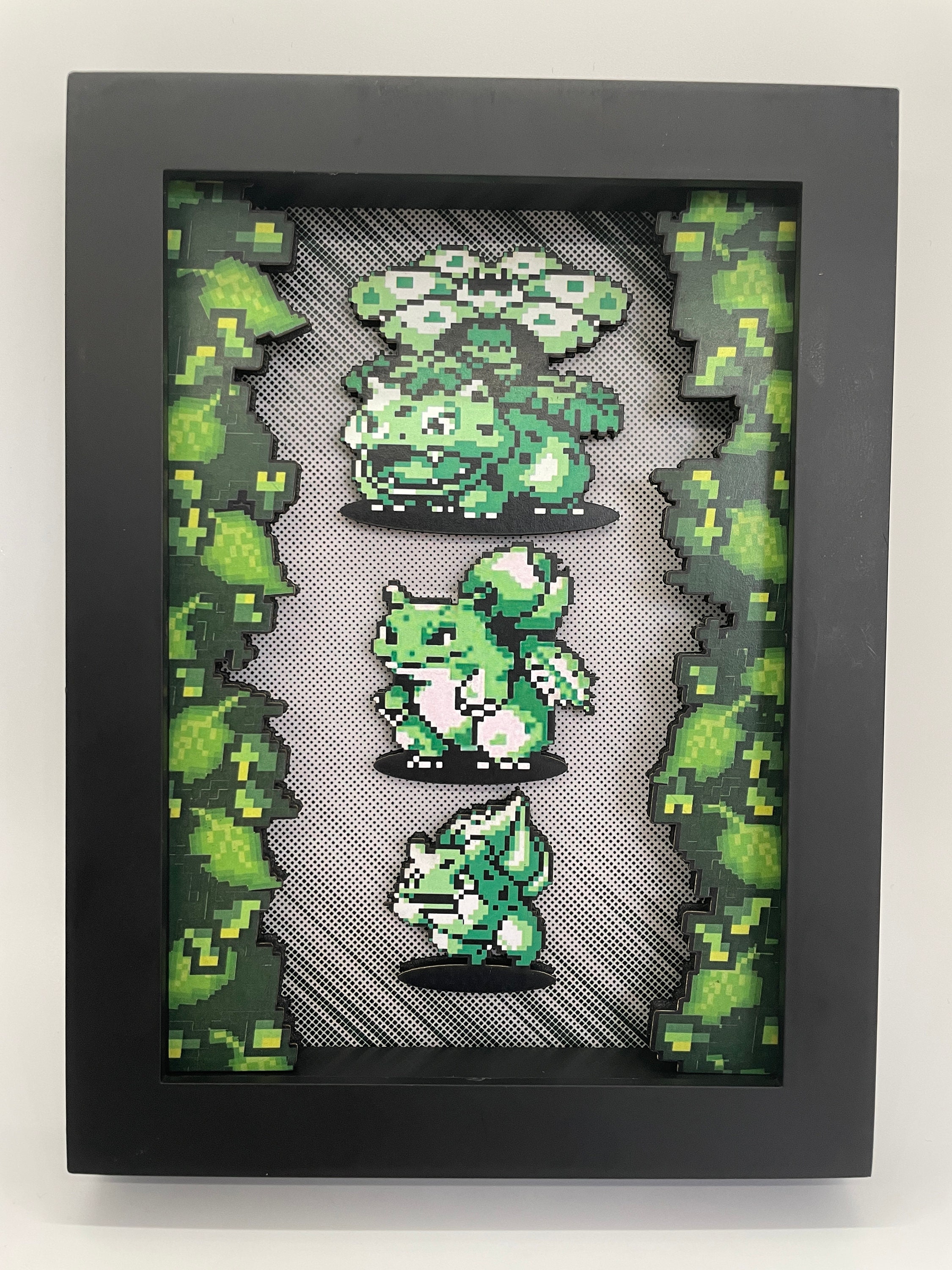 Pokemon 3D Shadow Box Gameboy Grass Starter Pokemon Etsy