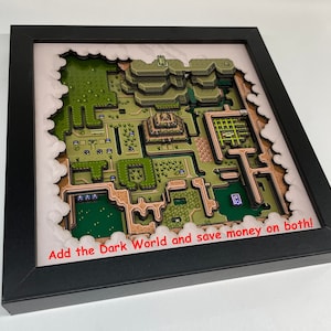 Legend of Zelda: A Link to the Past Hyrule Map The Light World 9x9 3D Shadow Box image 7