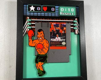 Mike Tyson's Punchout! - NES Cartridge Holder - 8x10" 3D Shadow Box!