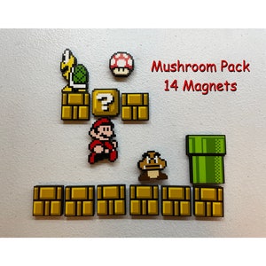 Mario Bros 3 Magnete - 14-Magnet Mushroom Pack - Nintendo Super Mario Brothers