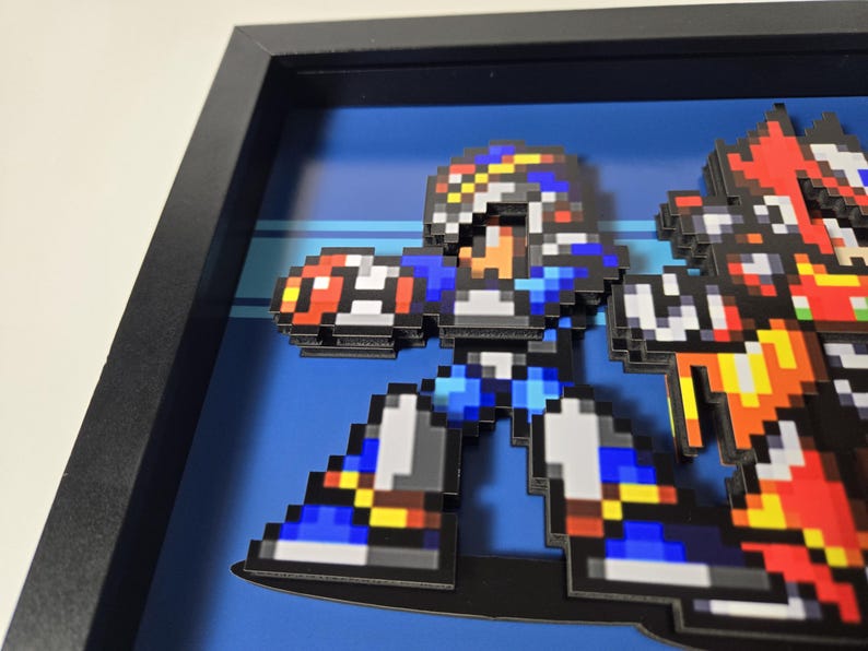 Mega Man X 3D Shadow Box – Pixel Art, Gaming Room Decor (8x10) - Etsy