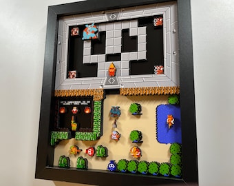 The Legend of Zelda - NES Game - 3D Shadow Box!