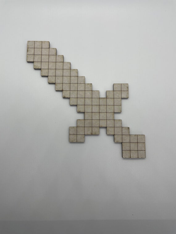 Minecraft Diamond Swords - Foam - 24 Long Pixel Sword