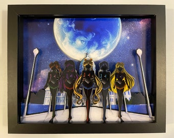 Sailor Moon - Moon Castle 8x10 3D Shadow Box!  Optional Light-up Version Available!