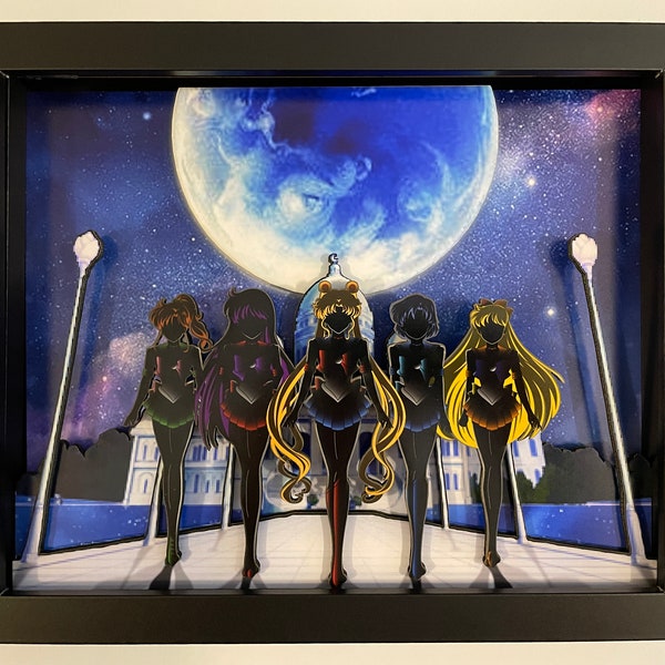 Sailor Moon - Moon Castle 8x10 3D Shadow Box!  Optional Light-up Version Available!