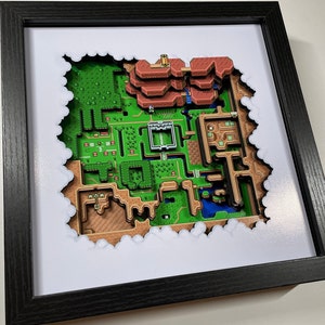 Legend of Zelda: A Link to the Past - Hyrule Map - The Light World 9x9 3D Shadow Box!