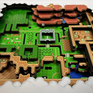 Legend of Zelda: A Link to the Past Hyrule Map The Light World 9x9 3D Shadow Box image 4