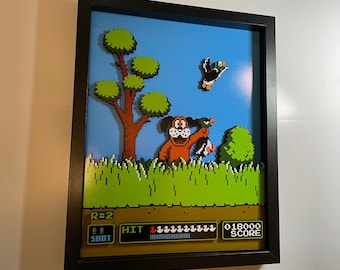 Duck Hunt - NES - Caja de sombras 3D de 11 x 14 pulg.