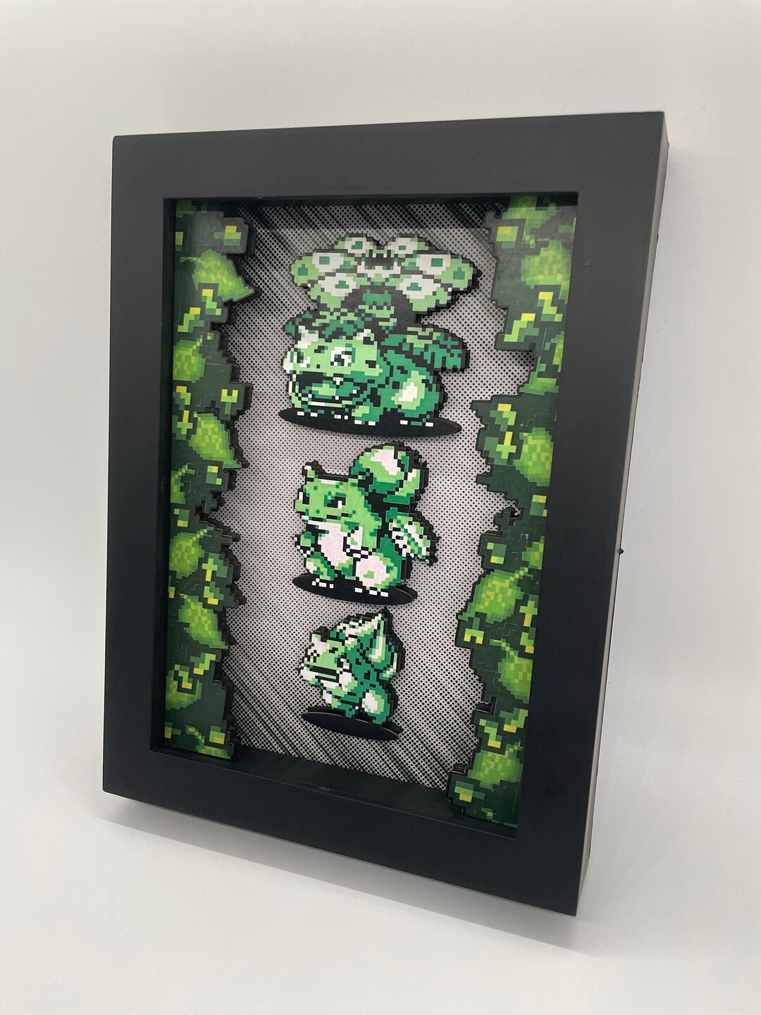 Pokemon 3D Shadow Box Gameboy Grass Starter Pokemon Etsy