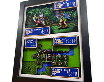 Shining Force - Battle Scene - 8x10" 3D Shadow Box!