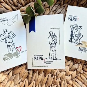 Karte Vatertag, Geschenk Vatertag, individuelle Klappkarte zu Vatertag mit Umschlag