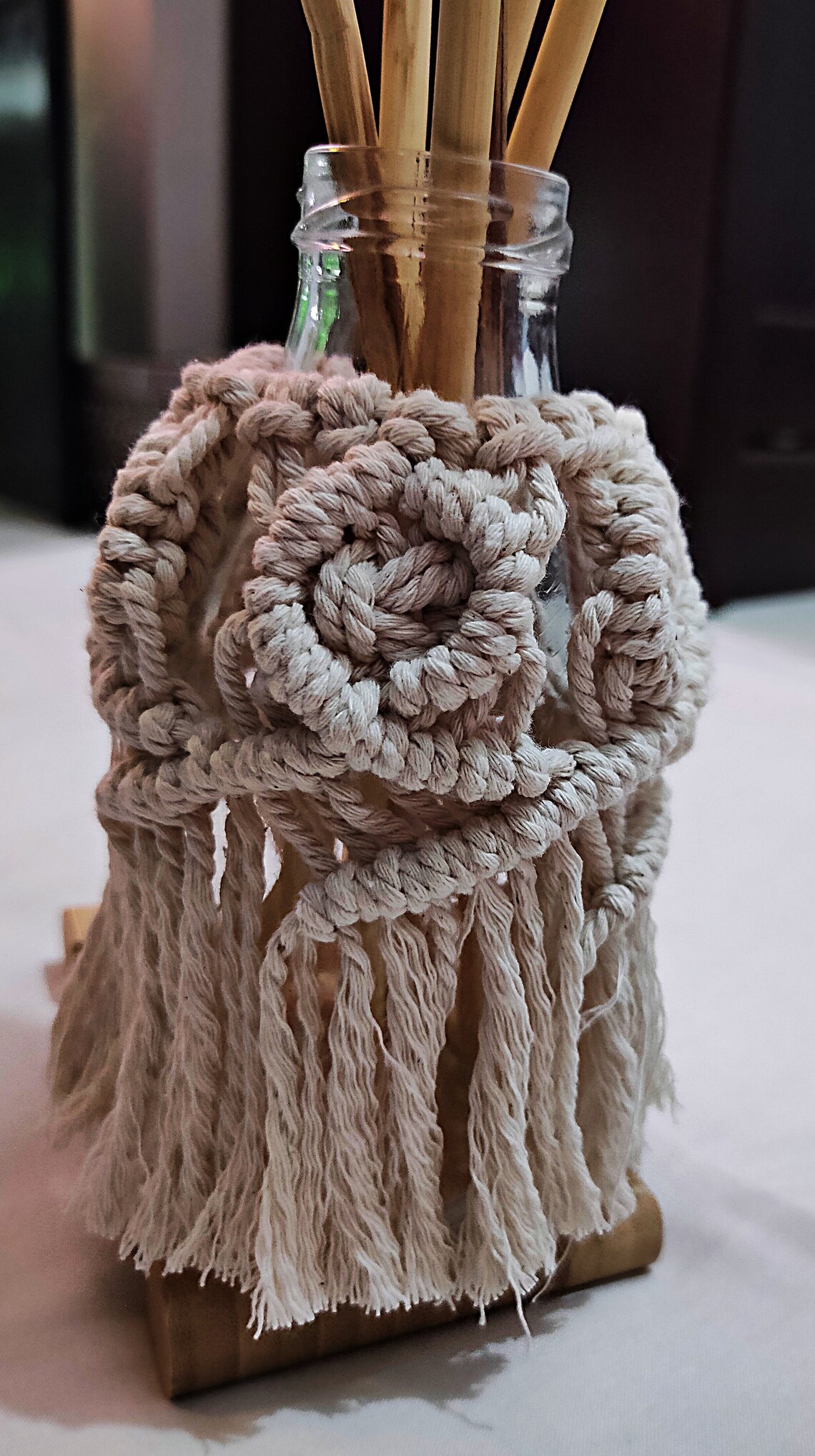 Macrame Bottle Cover Macrame vase Cover Bohemian Style Etsy