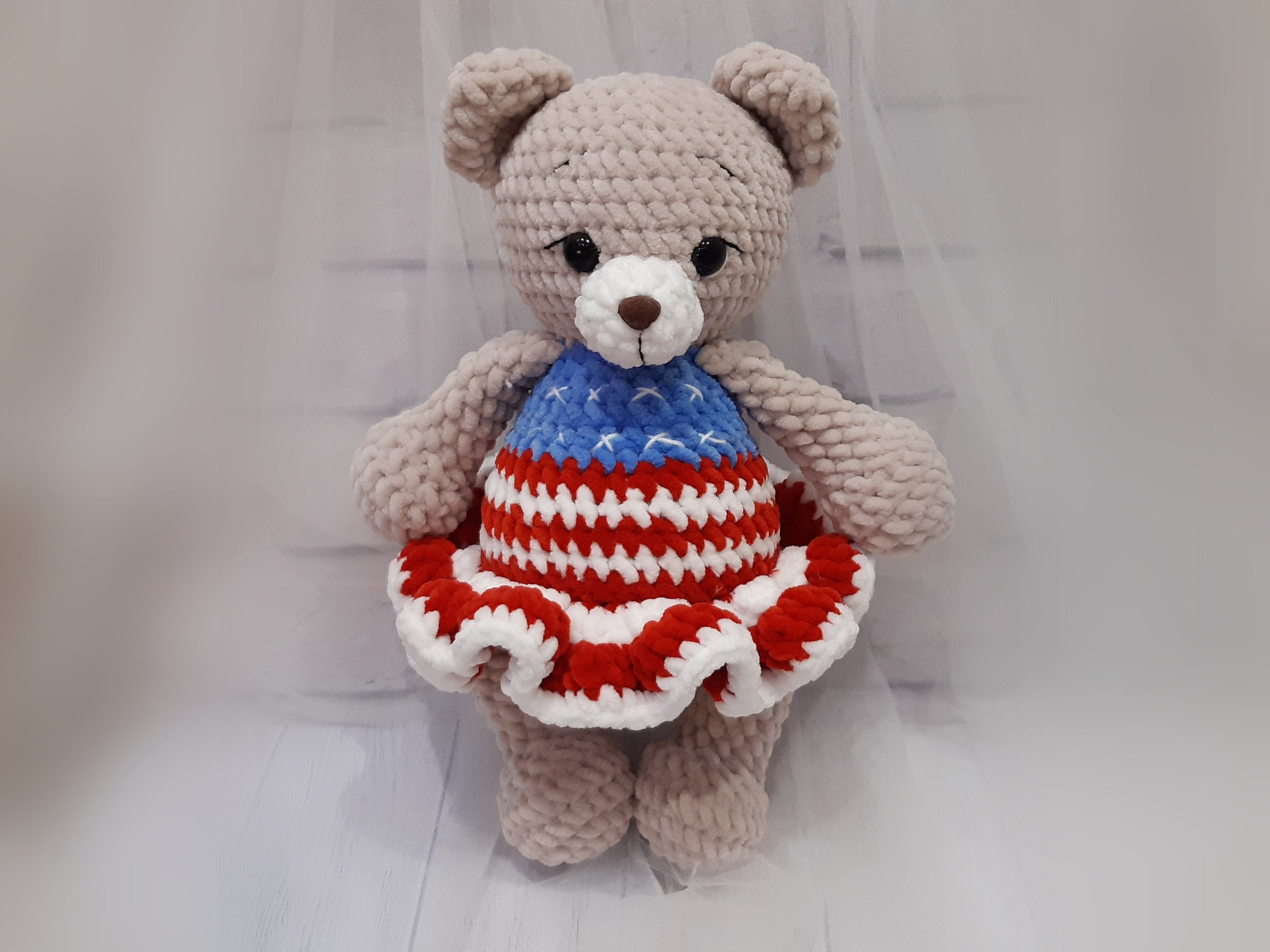 Crochet 4th of july pattern crochet patterns bear crochet | Etsy
