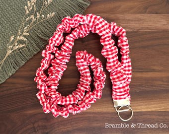 Handmade Scrunchie Lanyard | Teacher Gift | Gift for Her | Stocking Stuffer | Nurse Gift | Fabric Lanyard
