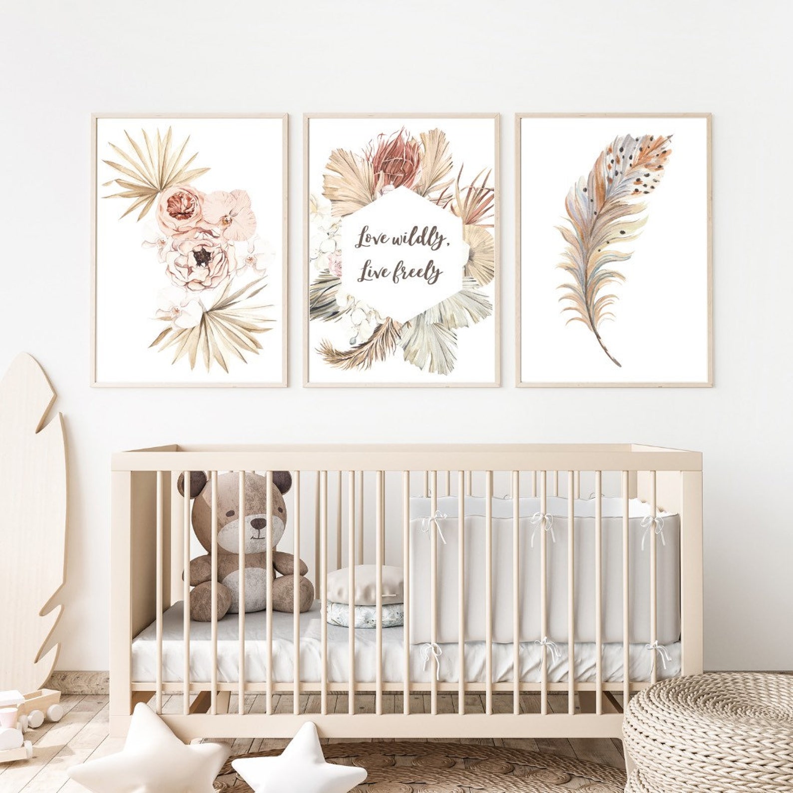Boho Nursery Decor Girl Downloadable Prints Boho Nursery Etsy