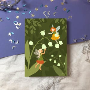 Illustration ~ Fées muguet ~ Collection Renouveau ~ A6 Postcard ~ Luniversdelumi x Cloquelicot art