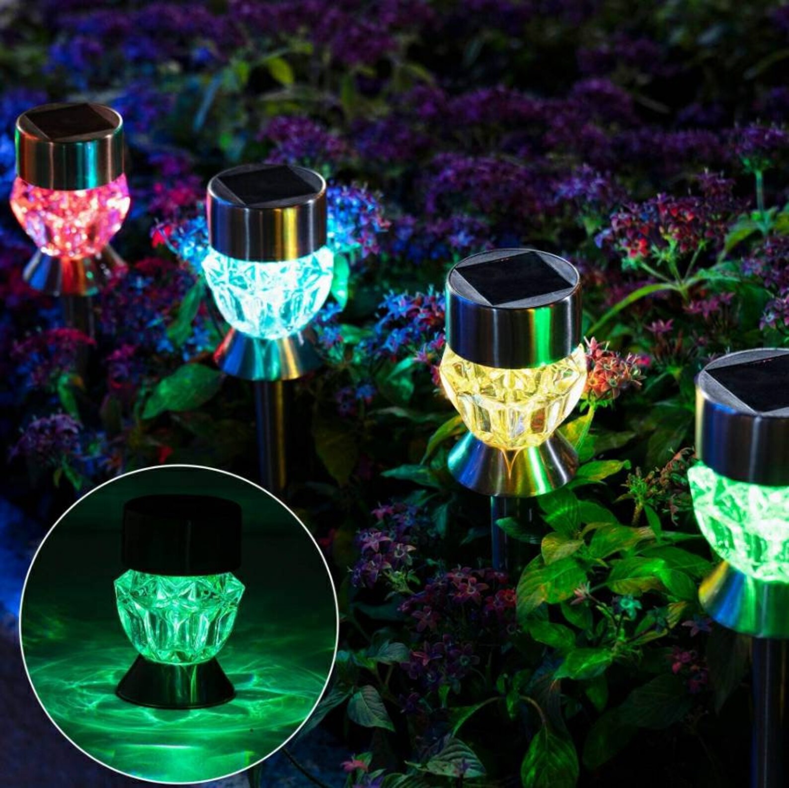 Solar Path Lights Outdoor 6 Pack Solar Color Lights Etsy