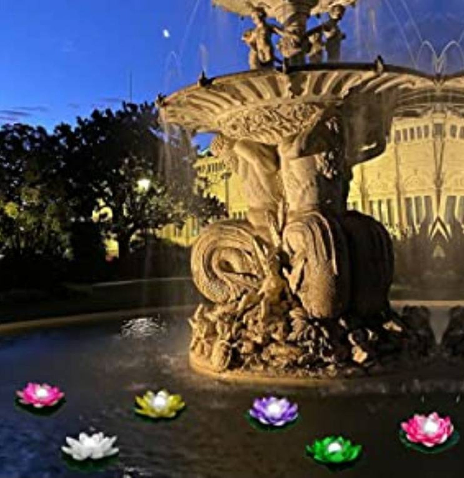 LED Waterproof Floating Lotus Light Pond Light Battery Etsy