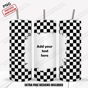 Checkered Flag Racing, 20oz Skinny Tumbler Wrap, Straight Tumbler, Sublimation Design, Digital Download, Tumbler Wrap PNG bleach spot