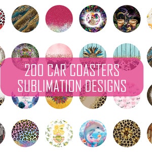 Car coasters Mega Bundle, Car Coasters Sublimation Designs, Circle Designs, Key Chain Design, PNG Sublimation Designs