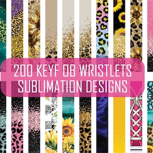 Paquete de llavero - 200 diseños de sublimación - Llavero de pulsera PNG